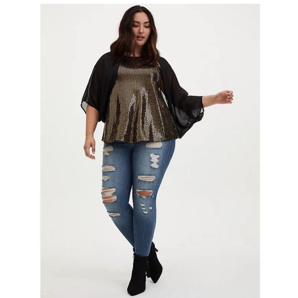 TORRID NWT BLACK CHIFFON COCOON KIMONO - Picture 2 of 5